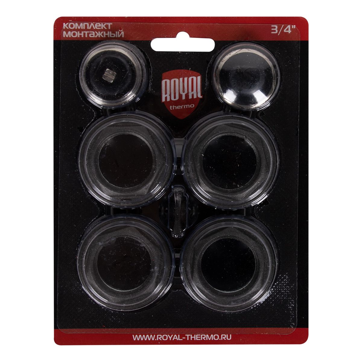 Комплект монтажный Royal Thermo 1”х 3/4" черный