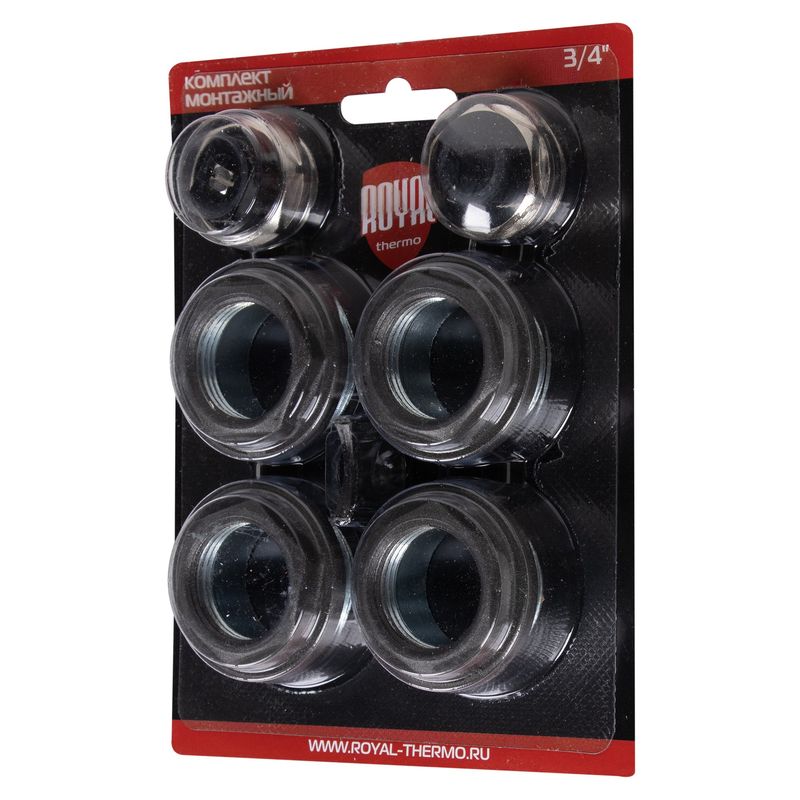 Комплект монтажный Royal Thermo 1”х 3/4" черный