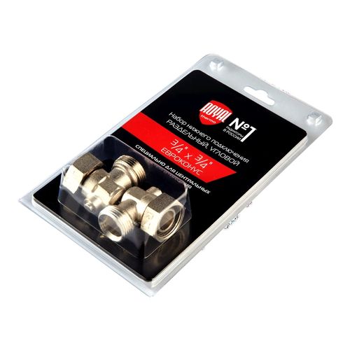 Набор нижнего подключения Royal Thermo RTE 07.0021 угловой раздельный 3/4×3/4ЕК