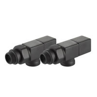 Набор дизайн-вентилей CUBE, осевой (черный) 1/2" — 4