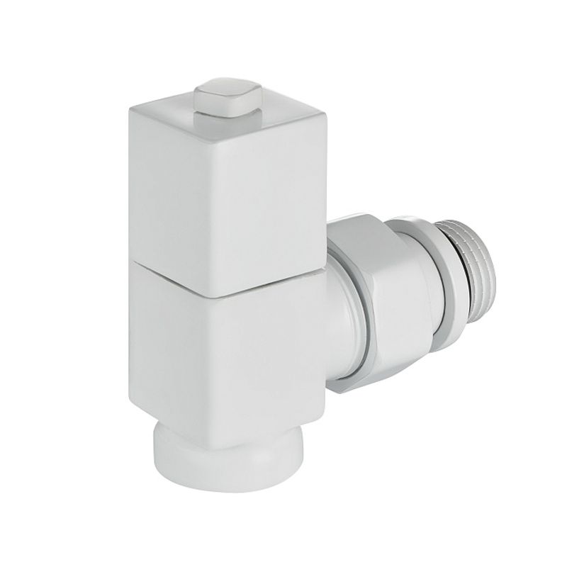 Набор дизайн-вентилей CUBE, угловой (белый) 1/2"