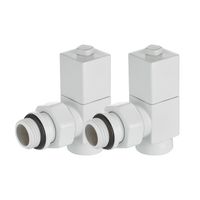 Набор дизайн-вентилей CUBE, угловой (белый) 1/2" — 3