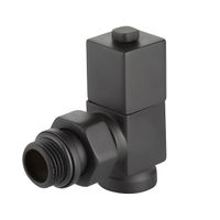 Набор дизайн-вентилей CUBE, угловой (черный) 1/2" — 2
