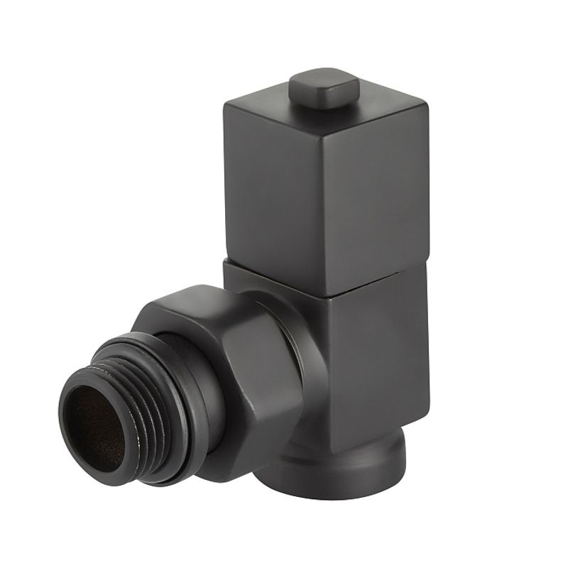 Набор дизайн-вентилей CUBE, угловой (черный) 1/2"