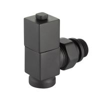 Набор дизайн-вентилей CUBE, угловой (черный) 1/2" — 4