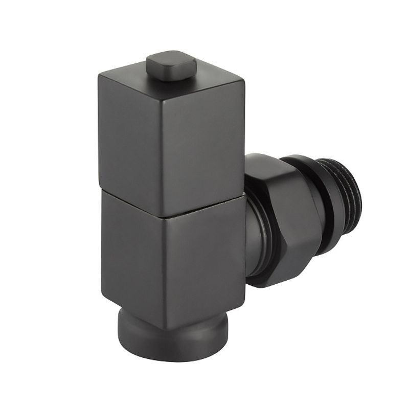 Набор дизайн-вентилей CUBE, угловой (черный) 1/2"