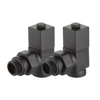 Набор дизайн-вентилей CUBE, угловой (черный) 1/2" — 3