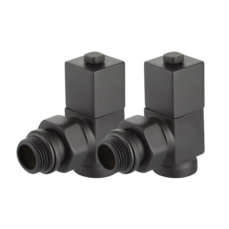 Набор дизайн-вентилей CUBE, угловой (черный) 1/2"