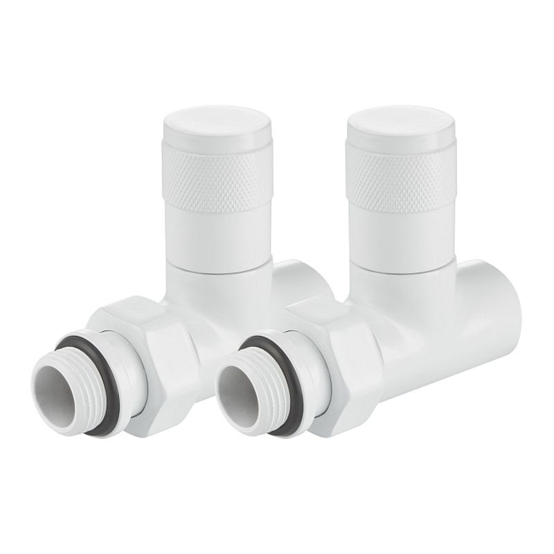 Набор дизайн-вентилей PIANO, прямой (белый) 1/2"