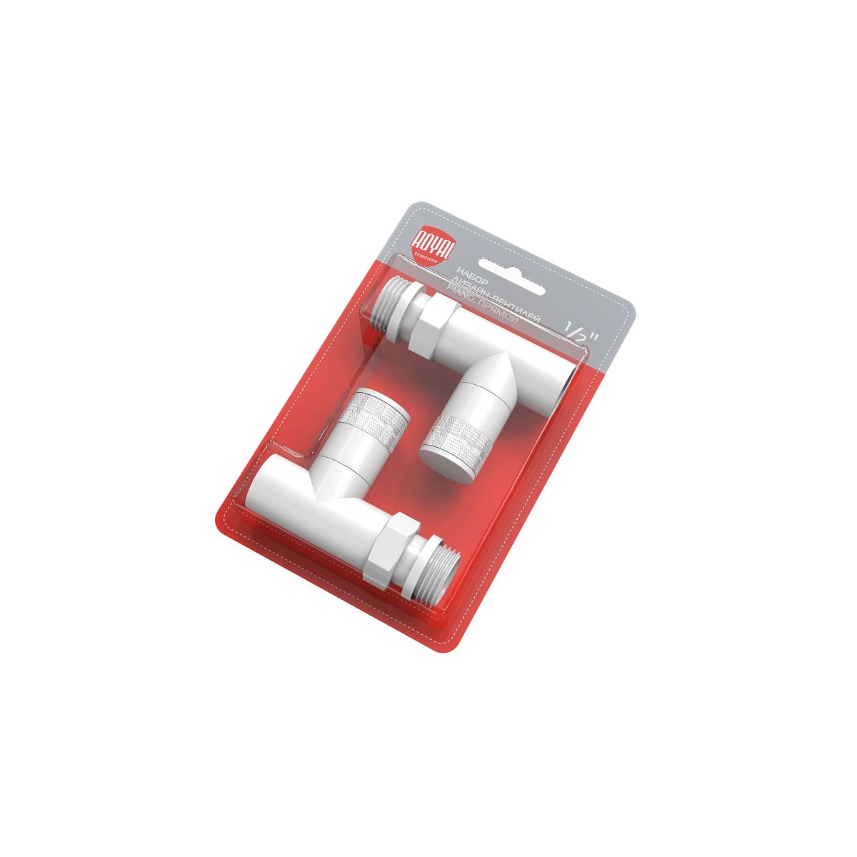Набор дизайн-вентилей PIANO, прямой (белый) 1/2"
