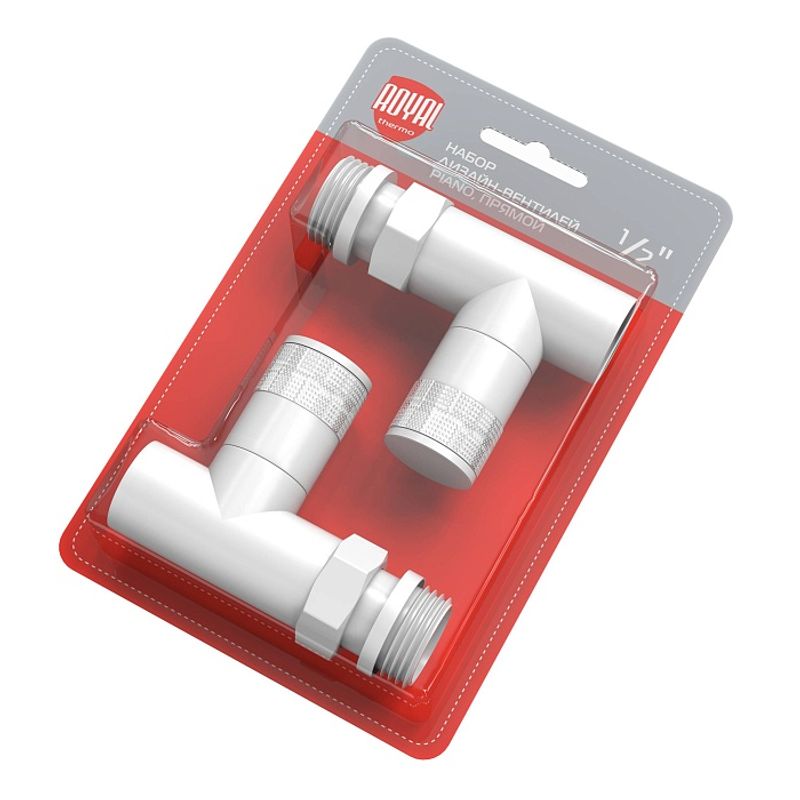 Набор дизайн-вентилей PIANO, прямой (белый) 1/2"