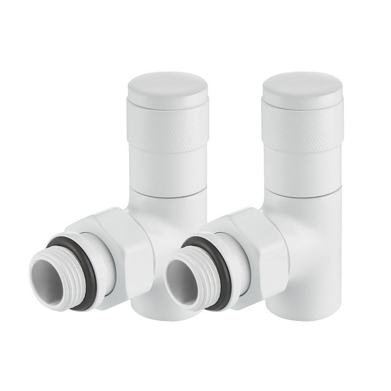 Набор дизайн-вентилей PIANO, угловой (белый) 1/2"