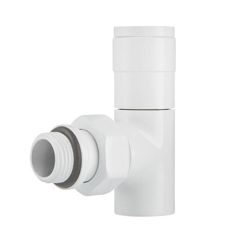 Набор дизайн-вентилей PIANO, угловой (белый) 1/2"