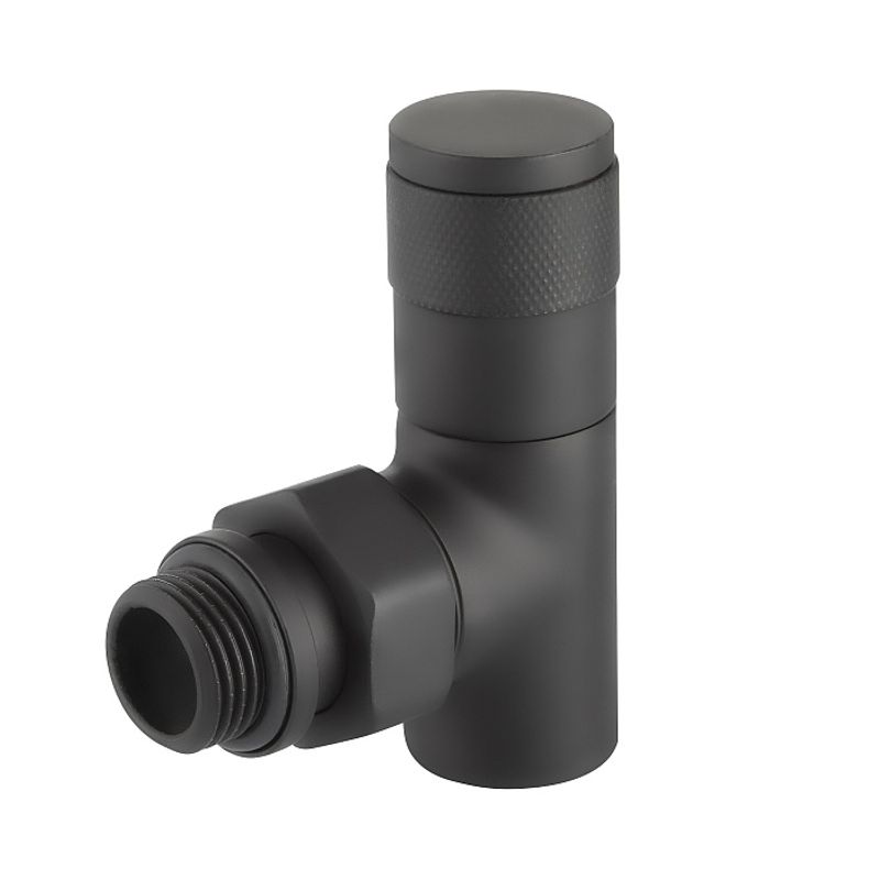 Набор дизайн-вентилей PIANO, угловой (черный) 1/2"