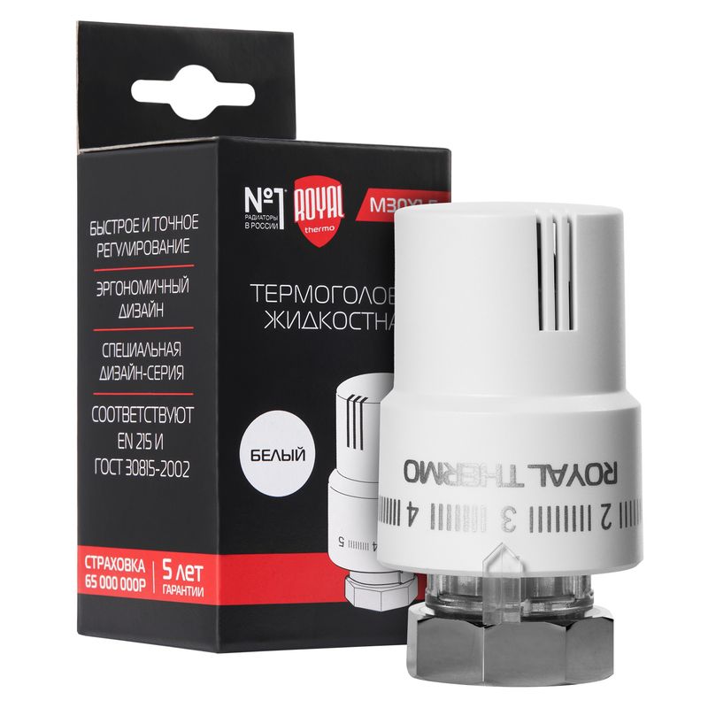 Термоголовка жидкостная Royal Thermo М30х1,5 (белый) RTO 08.01