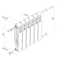 Радиатор алюминиевый Royal Thermo Revolution 350 — 6
