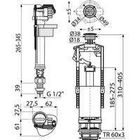 Выпускной комплект AlcaDrain (AlcaPlast) SA2000S 1/2" CHROM со стоп кнопкой, впускной механизм — 2