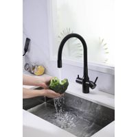 Смеситель для кухни Paulmark Salix Sa213419-418(BLM) черный металлик — 3