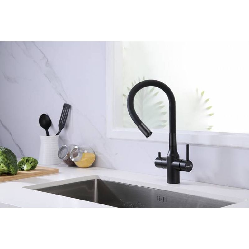 Смеситель для кухни Paulmark Salix Sa213419-418(BLM) черный металлик