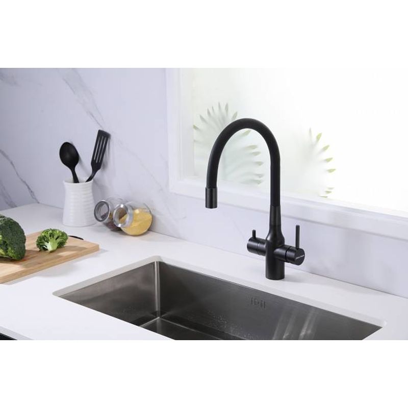 Смеситель для кухни Paulmark Salix Sa213419-418(BLM) черный металлик