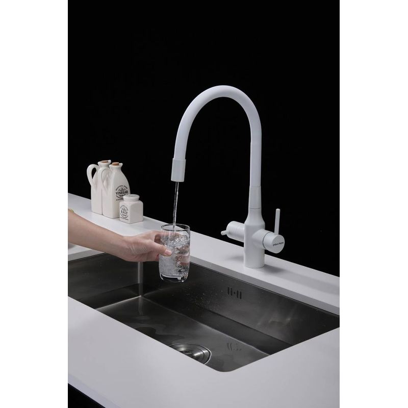 Смеситель для кухни Paulmark Salix Sa213419-431(WH) белый матовый
