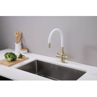 Смеситель для кухни Paulmark Salix Sa213419-BRw бронза/белый — 2