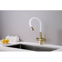 Смеситель для кухни Paulmark Salix Sa213419-Gw золото/белый — 5