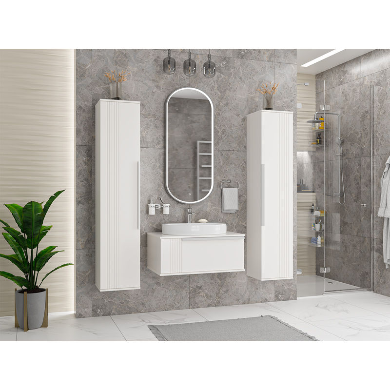 Шкаф-пенал для ванной Brevita Savoy 35 универсальный / SAV-05035-010 белый