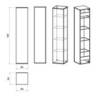 Шкаф-пенал для ванной Brevita Savoy 35 универсальный / SAV-05035-030 черный — 4
