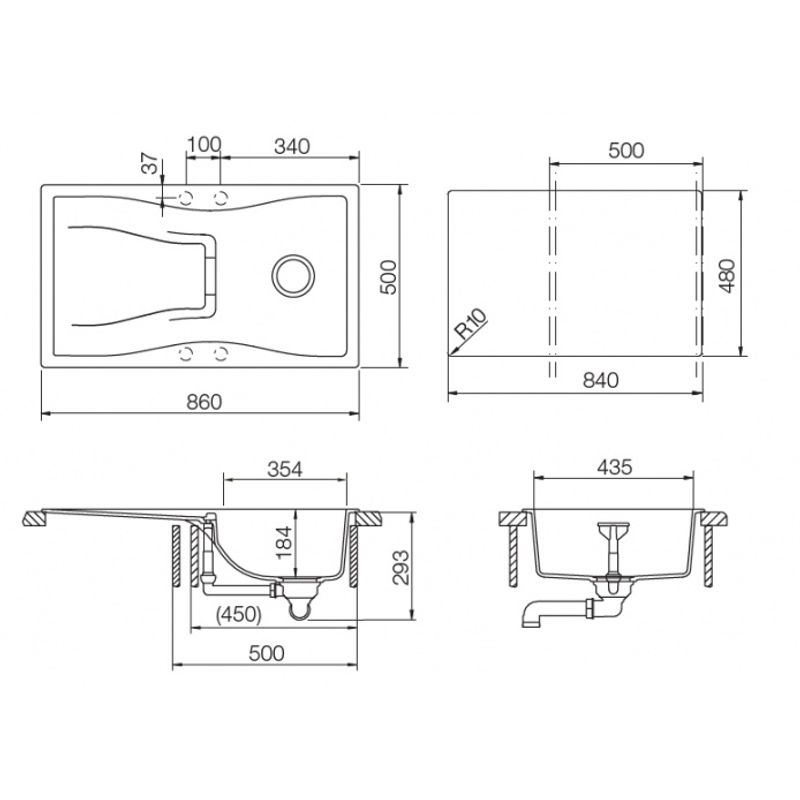 Кухонная мойка из искусственного камня Schock Waterfall 45D (D-100) Cristadur Магма