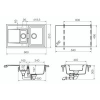 Кухонная мойка из искусственного камня Schock Eton 60 D Cristadur Пуро — 3