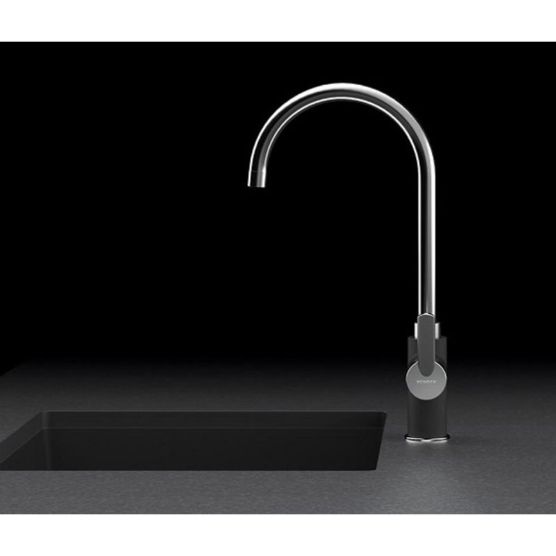 Смеситель для кухонной мойки Schock Simi 710231 с поворотным изливом альпина