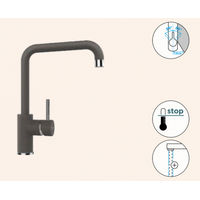 Смеситель для кухонной мойки Schock Fonos 710403 с поворотным изливом альпина — 3