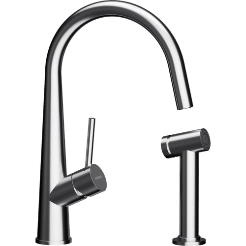 Смеситель для кухонной мойки Schock Conos Pro 710571 с поворотным и выдвижным изливом нержавеющая сталь