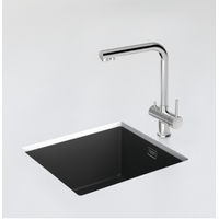 Смеситель для кухонной мойки Schock Vitus 710610 для питьевой воды и с поворотным изливом серебристый камень — 3