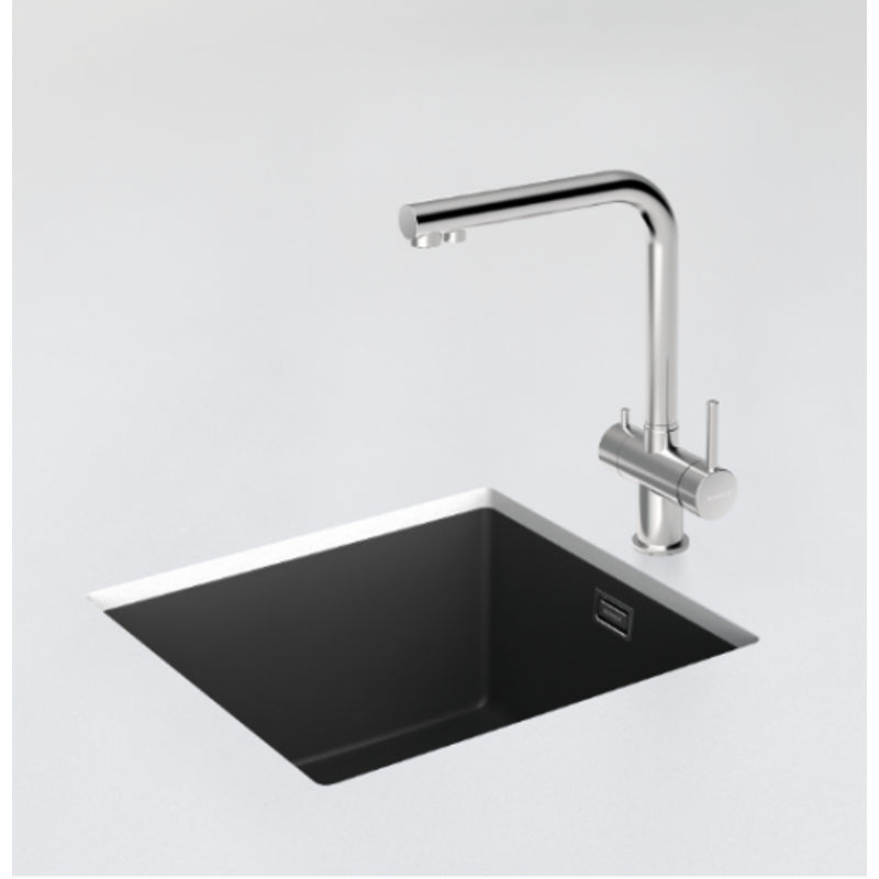 Смеситель для кухонной мойки Schock Vitus 710610 для питьевой воды и с поворотным изливом серебристый камень