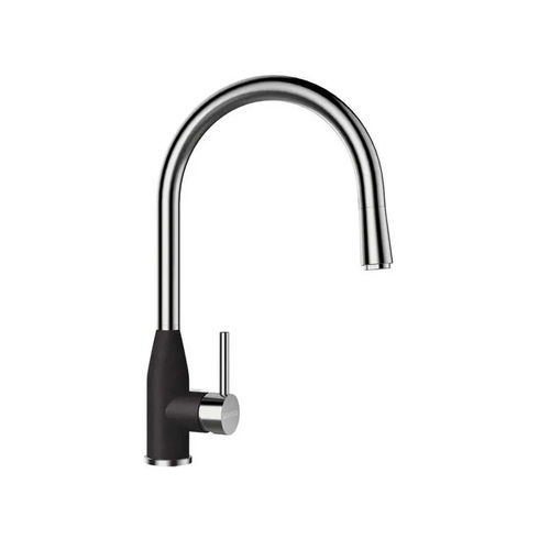 Смеситель для кухонной мойки Schock Kavus-D 710615 с поворотным и выдвижным изливом оникс