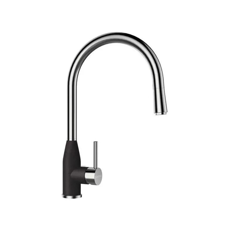 Смеситель для кухонной мойки Schock Kavus-D 710615 с поворотным и выдвижным изливом оникс
