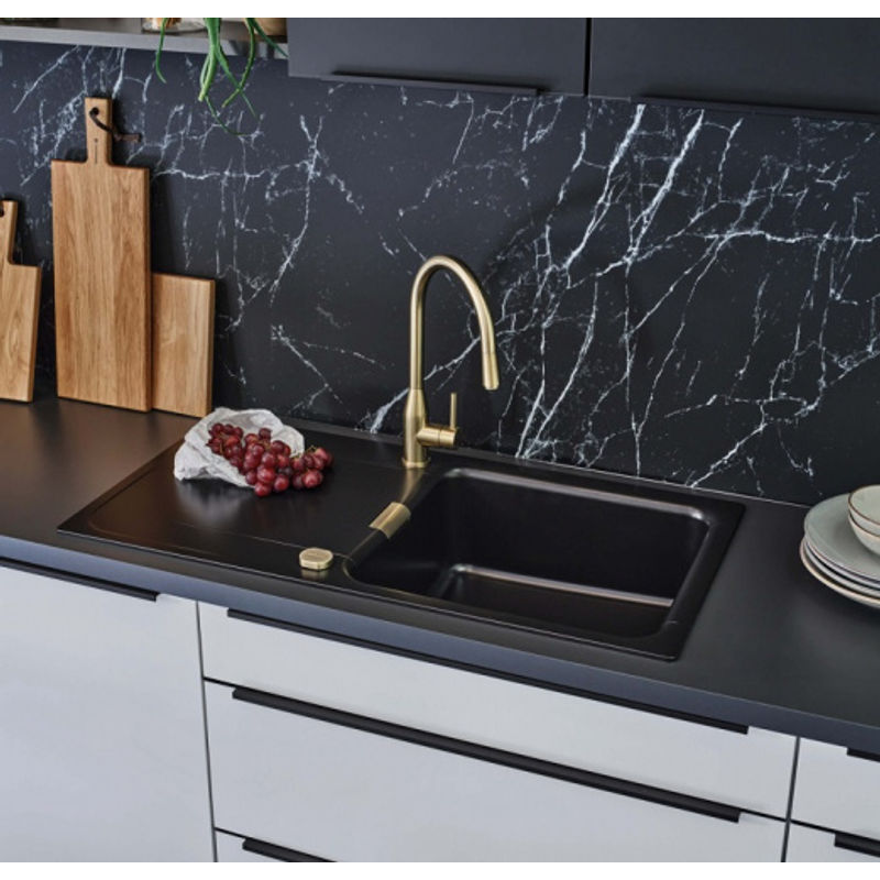 Смеситель для кухонной мойки Schock Kavus-D 710617 с поворотным и выдвижным изливом альпина