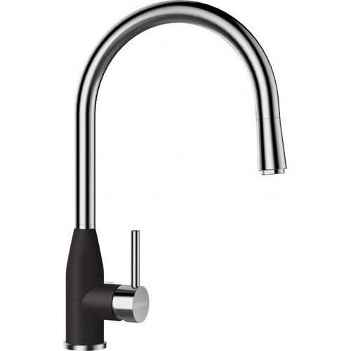 Смеситель для кухонной мойки Schock Kavus-D, массив 710620 с поворотным и выдвижным изливом нержавеющая сталь