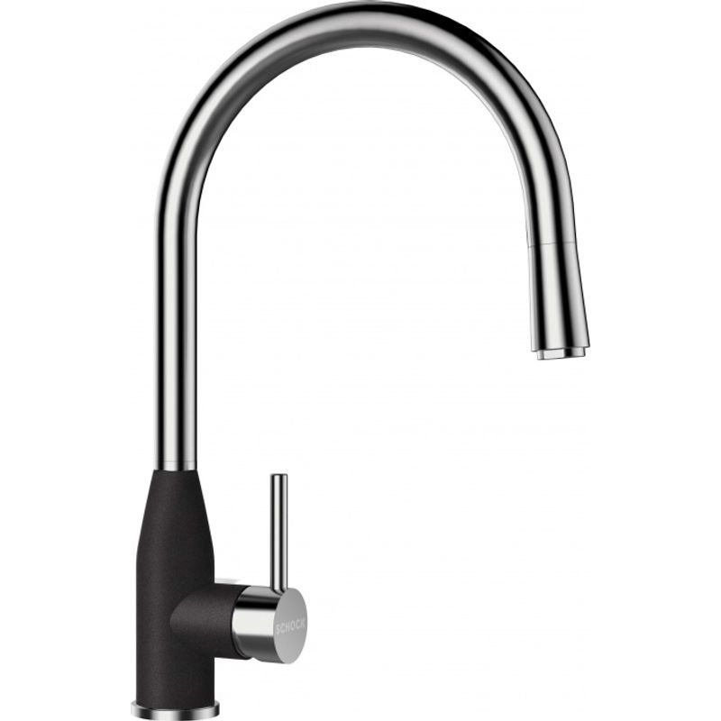 Смеситель для кухонной мойки Schock Kavus-D, массив 710620 с поворотным и выдвижным изливом нержавеющая сталь