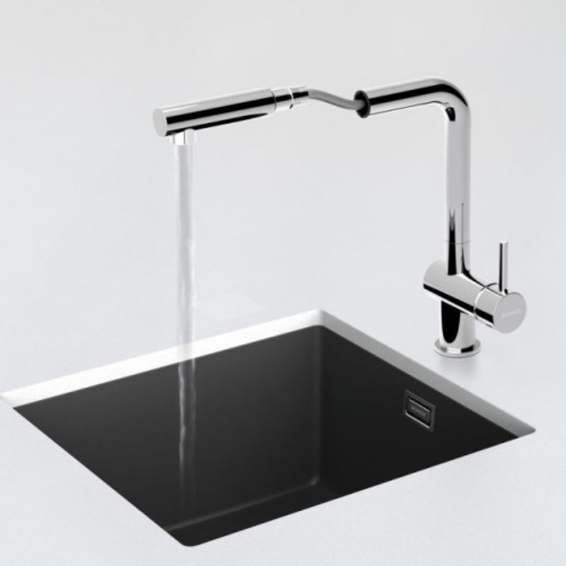 Смеситель для кухонной мойки Schock Epos-D 710634 с поворотным и выдвижным изливом хром
