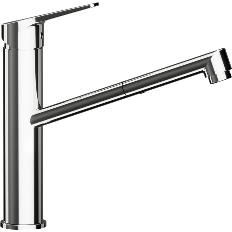 Смеситель для кухонной мойки Schock Metis-D 710639 с поворотным и выдвижным изливом хром