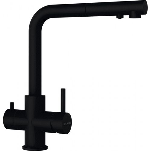 Смеситель для кухонной мойки Schock Vitus-D Black Edition 710668 для питьевой воды и с поворотным и выдвижным изливом черный матовый