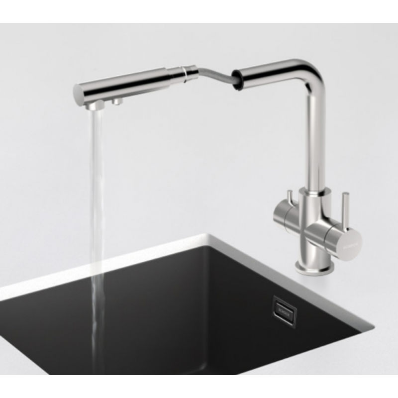 Смеситель для кухонной мойки Schock Vitus-D Black Edition 710668 для питьевой воды и с поворотным и выдвижным изливом черный матовый