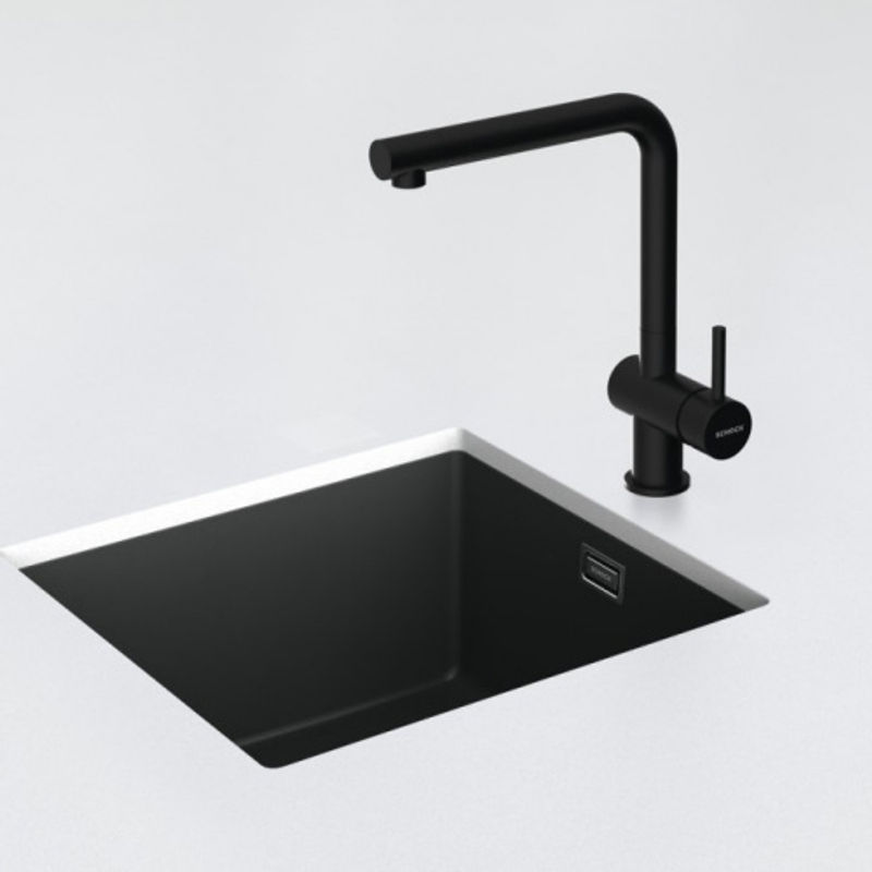 Смеситель для кухонной мойки Schock Epos full color 710683 с поворотным изливом серебристый камень