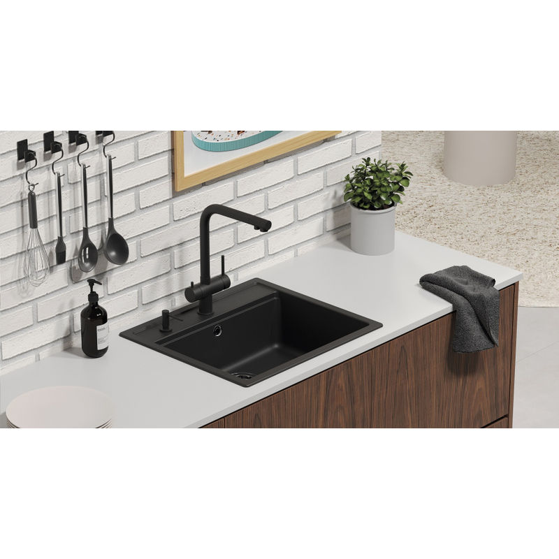 Смеситель для кухонной мойки Schock Vitus full colour 710692 для питьевой воды и с поворотным изливом оникс
