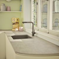 Смеситель для кухонной мойки Schock Epos-D full color 710701 с поворотным и выдвижным изливом выдвижной излив серебристый камень — 6