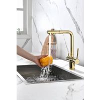 Смеситель для кухни Paulmark Serpentine Se213222-G золото — 9