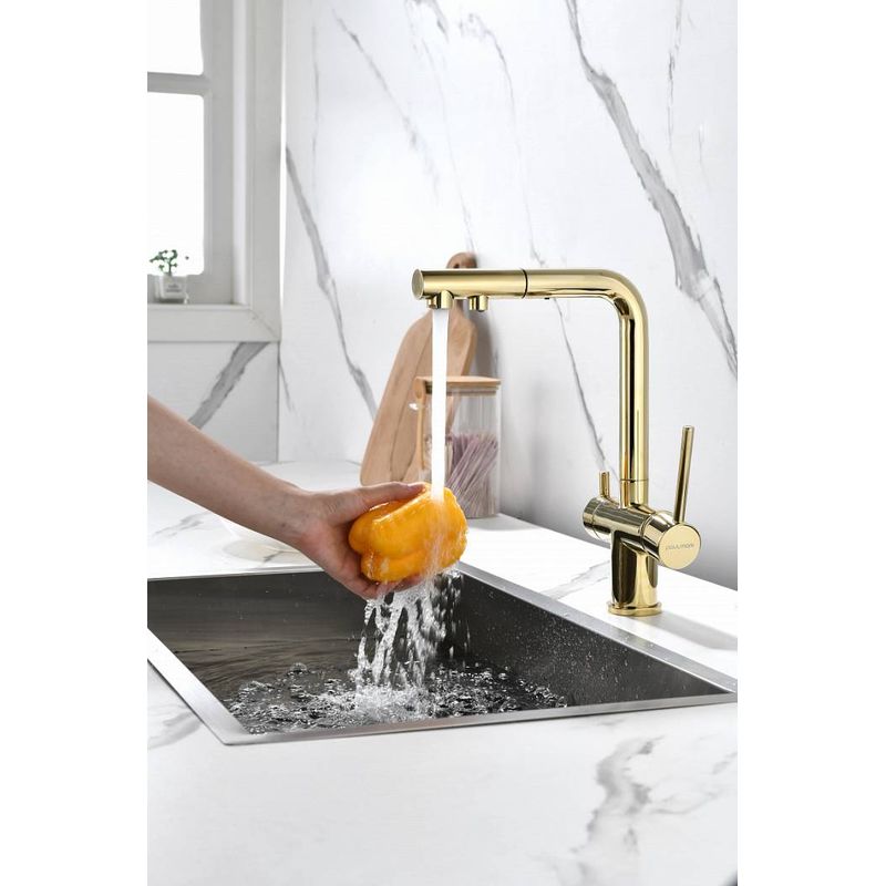 Смеситель для кухни Paulmark Serpentine Se213222-G золото